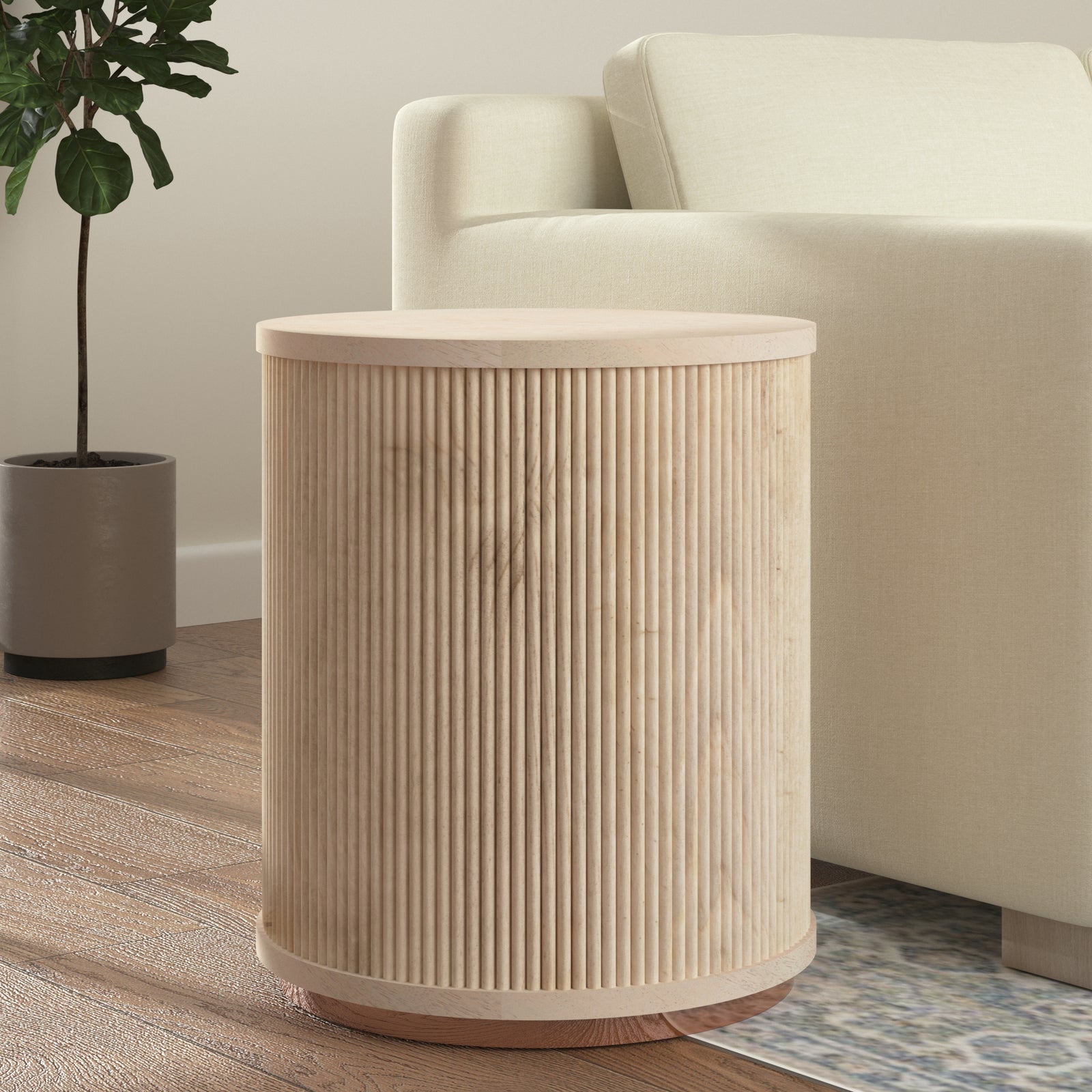 Navine Handmade Contemporary Wood Side Table