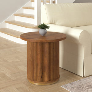Bella Handmade Transitional Wood Side Table