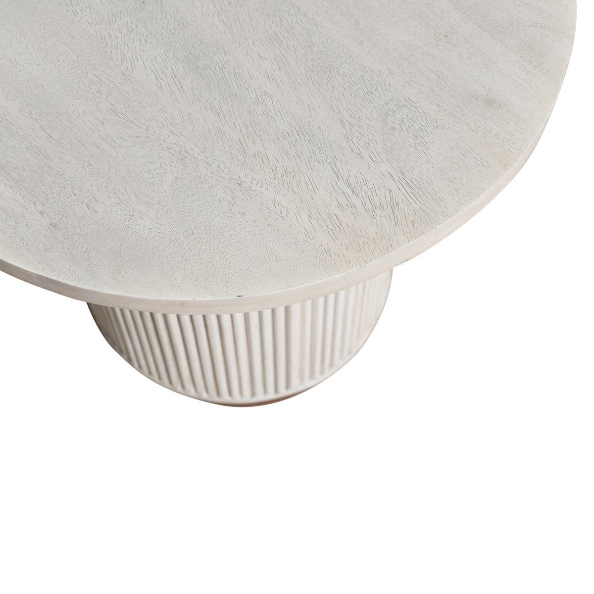 Bella Handmade Transitional Wood Side Table, White Washed Finish