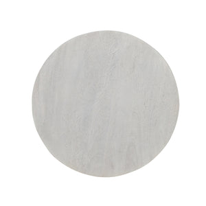 Bella Handmade Transitional Wood Side Table, White Washed Finish
