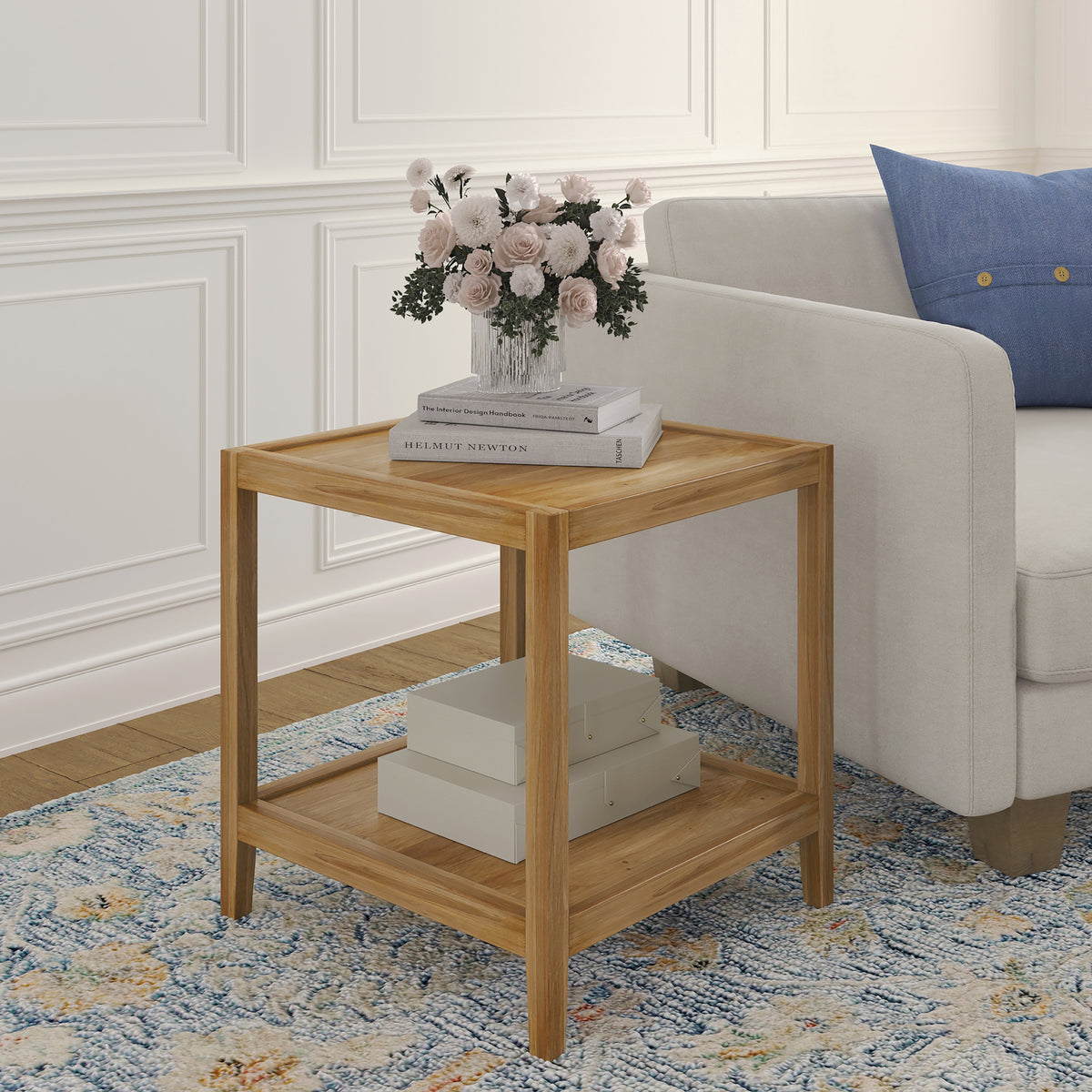 Ayla Handmade Transitional Wood Side Table