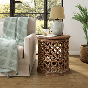 Everett Handmade Farmhouse Wood Side Table