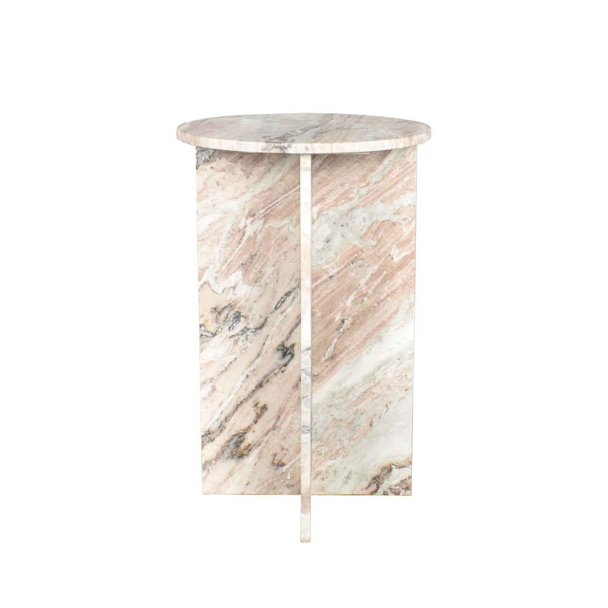 Emberly Transitional Marble Side Table