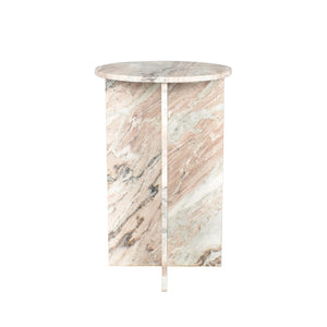 Emberly Transitional Marble Side Table
