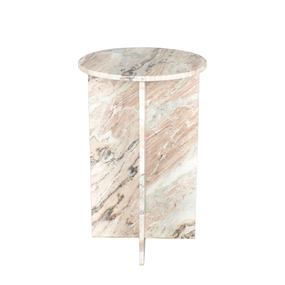 Emberly Transitional Marble Side Table