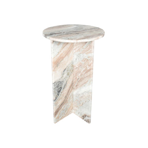 Emberly Transitional Marble Side Table