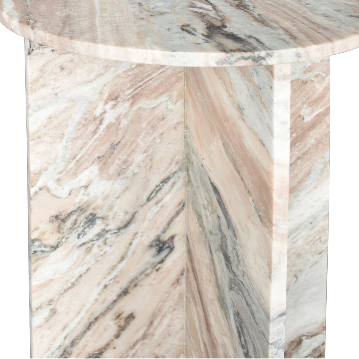 Emberly Transitional Marble Side Table