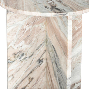 Emberly Transitional Marble Side Table