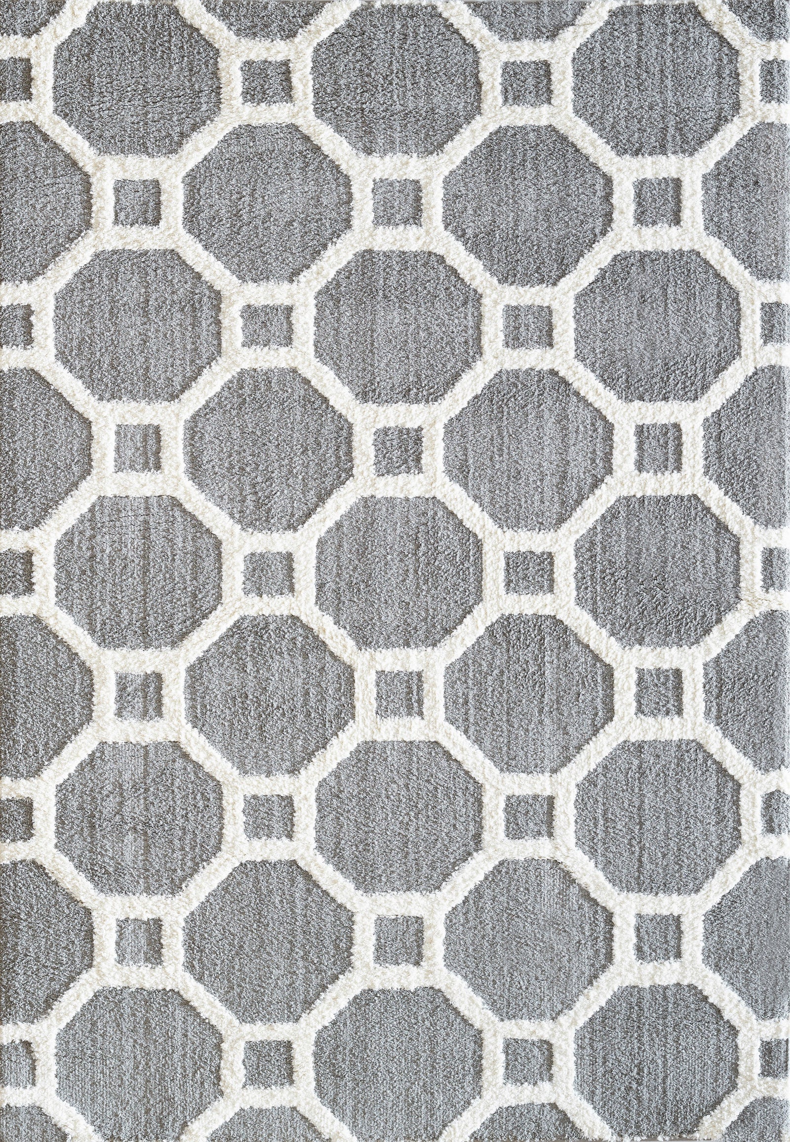 Silky Shag 5903-901 Silver/White Rug