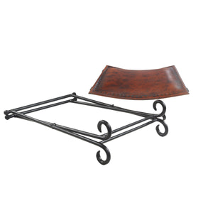 Theo Brown Leather Industrial Accent Stool with Iron Legs