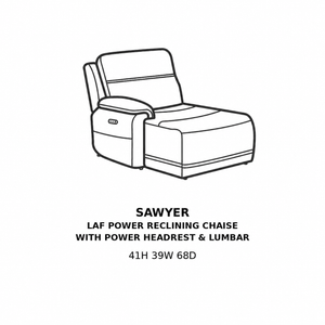 Sawyer LAF Power Reclining Chaise with Power Headrest & Lumbar