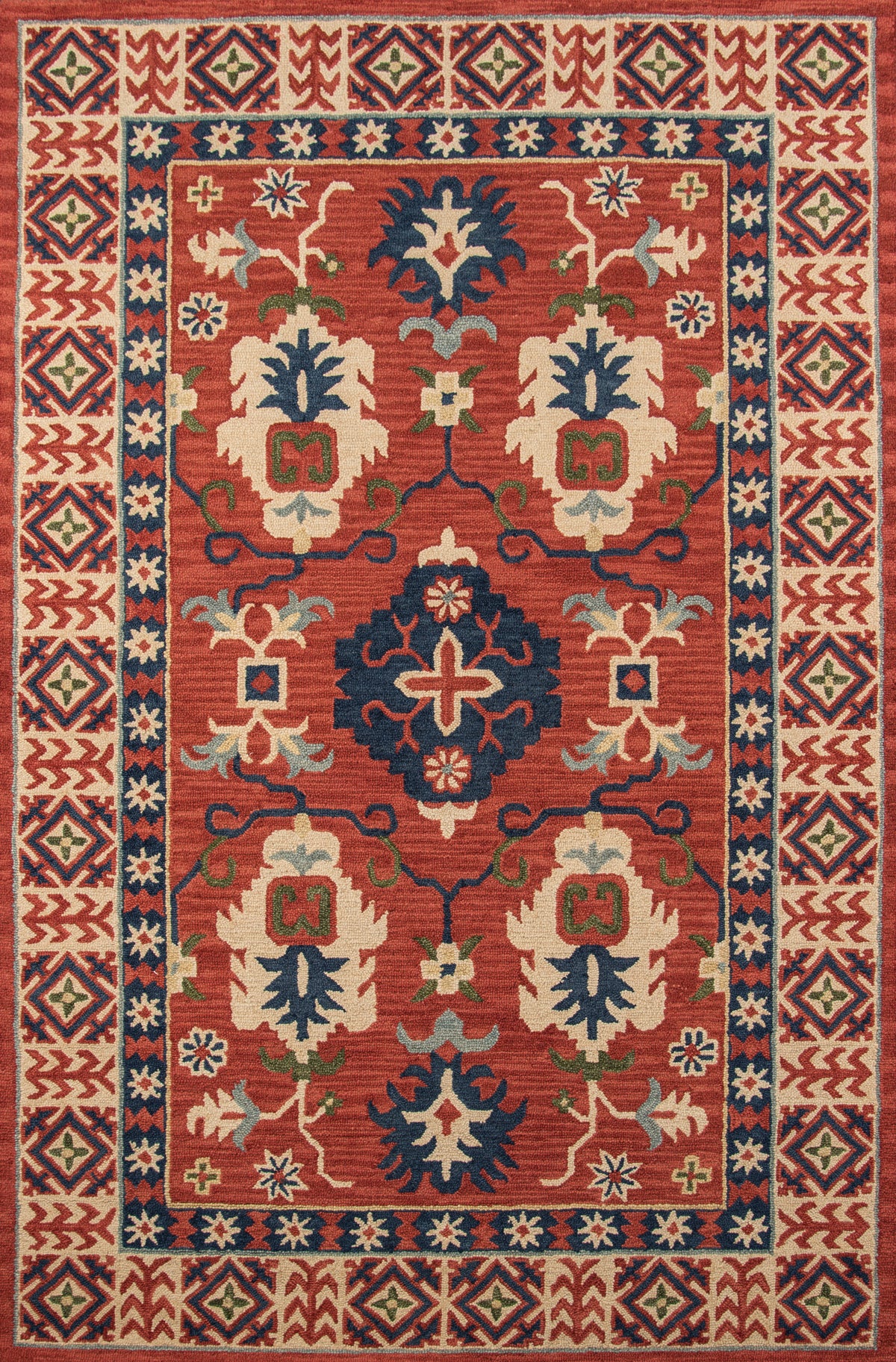 Tan Red Rugs Tangier TAN-3 Red Rug- Rectangle 3'6