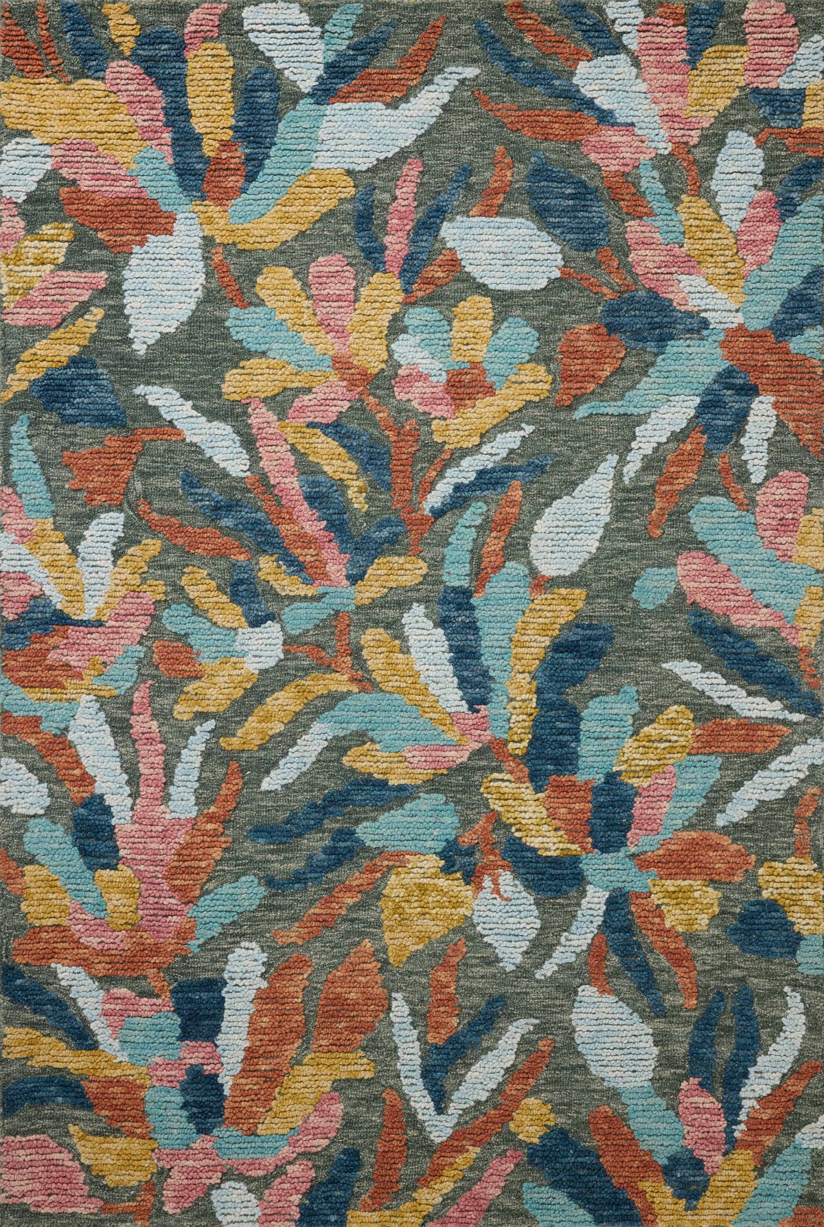 Green Multi Rug Tilly TIL-05 Green Multi Rug- Rectangle 3'6