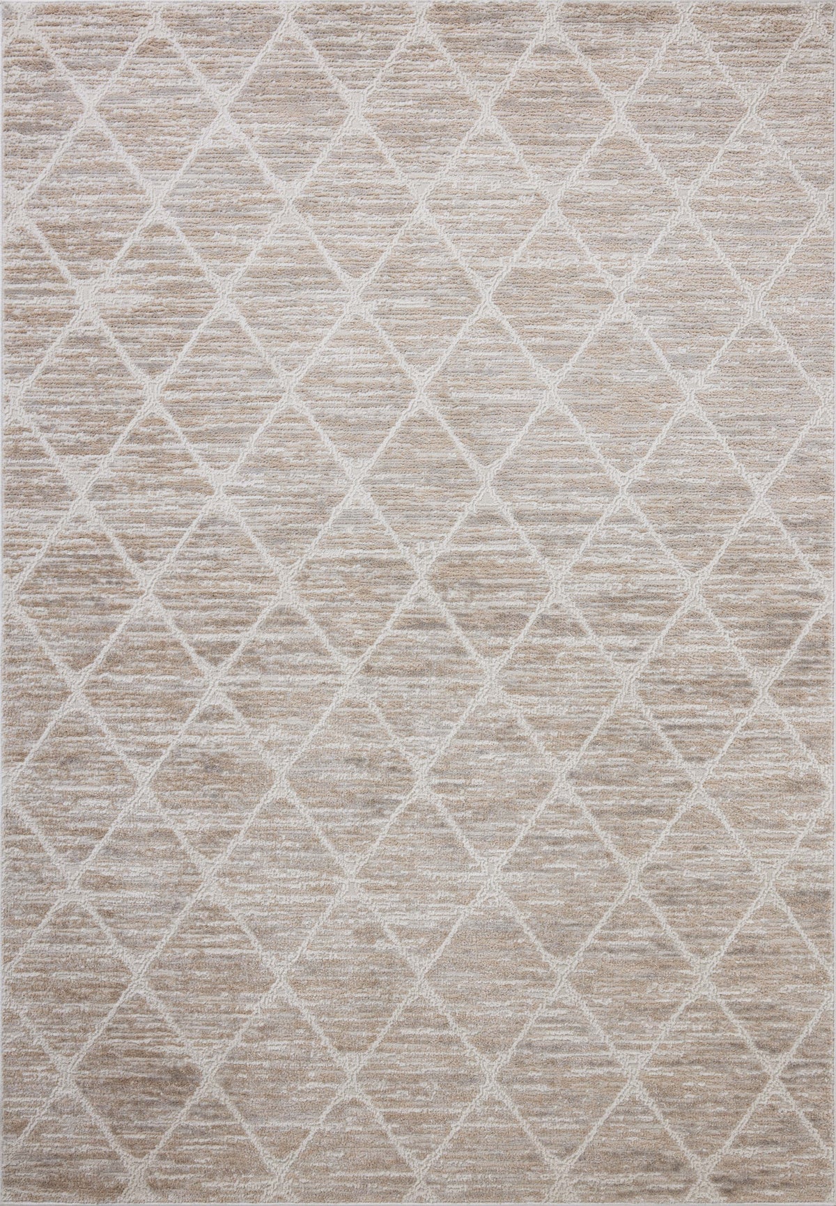 Beige Rug With Rectangular Pattern Townes TOW-01 Pebble Beige Rug- Rectangle 7'10