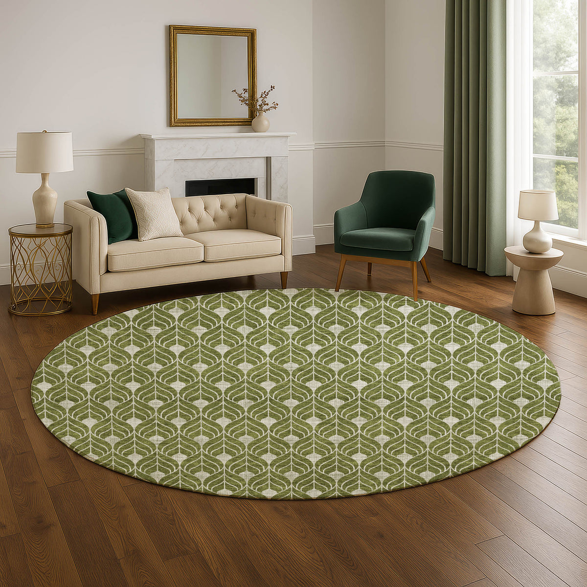 Olive Multi Patterned Rug The Reserve TR10 Olive Rug- Rectangle 3' x 5' | Area Rugs - Rug & Home