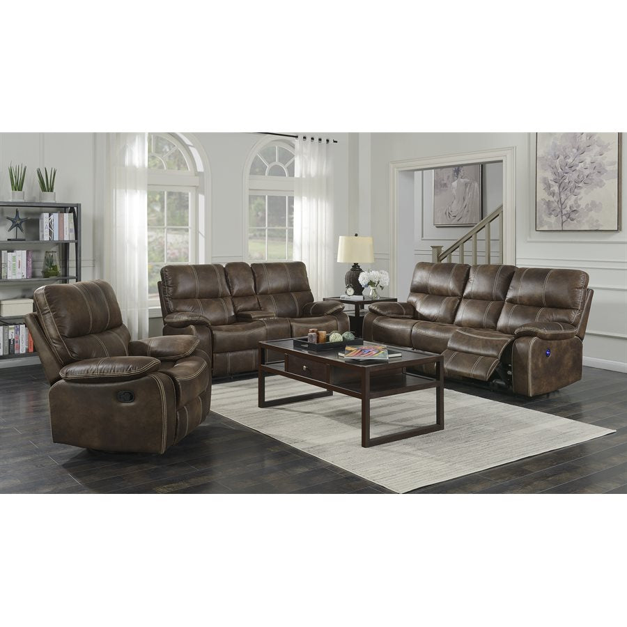 Jessie James Power Reclining Loveseat Chocolate Brown