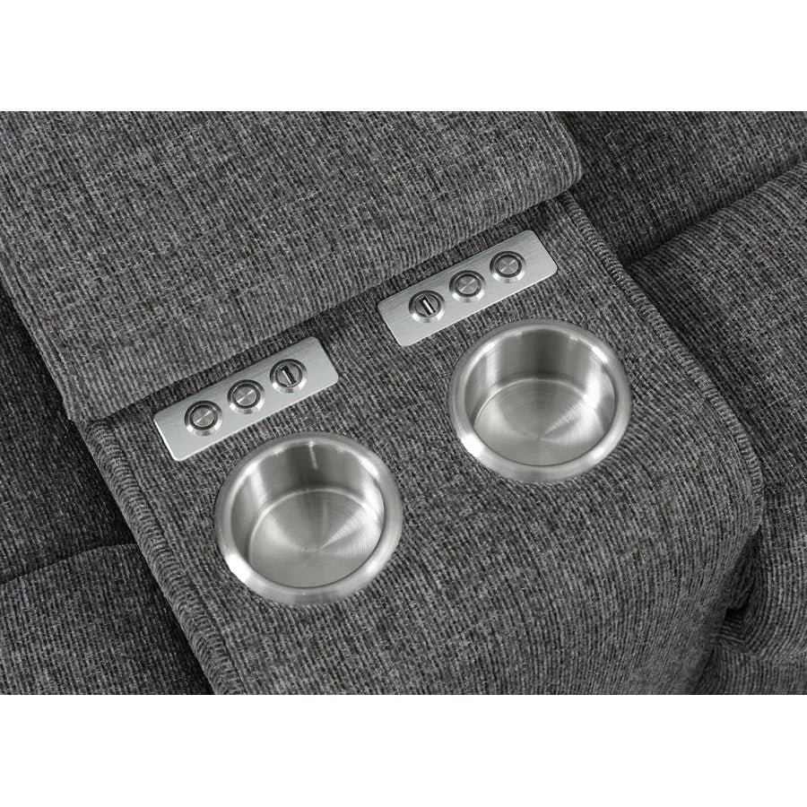 Aurora Sleeper And Power Sectional Lunar Gray