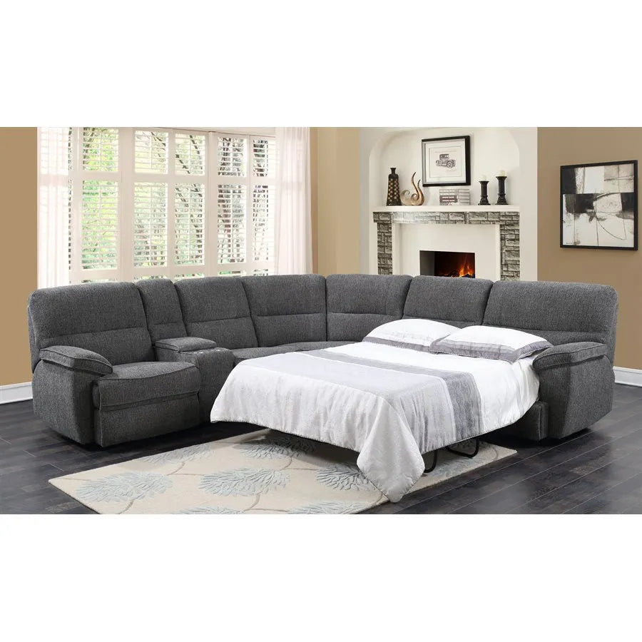 Aurora Sleeper And Power Sectional Lunar Gray