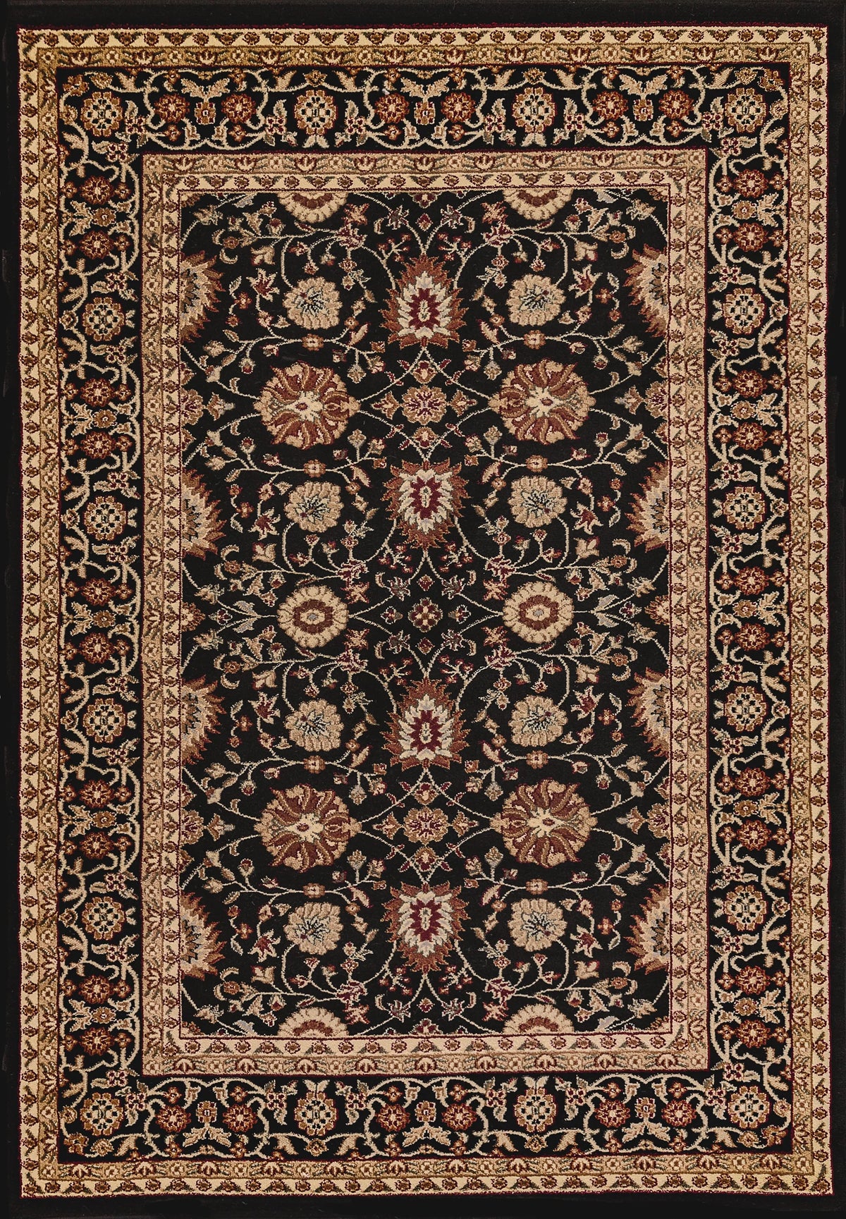 Yazd 2803-090 Black Rug