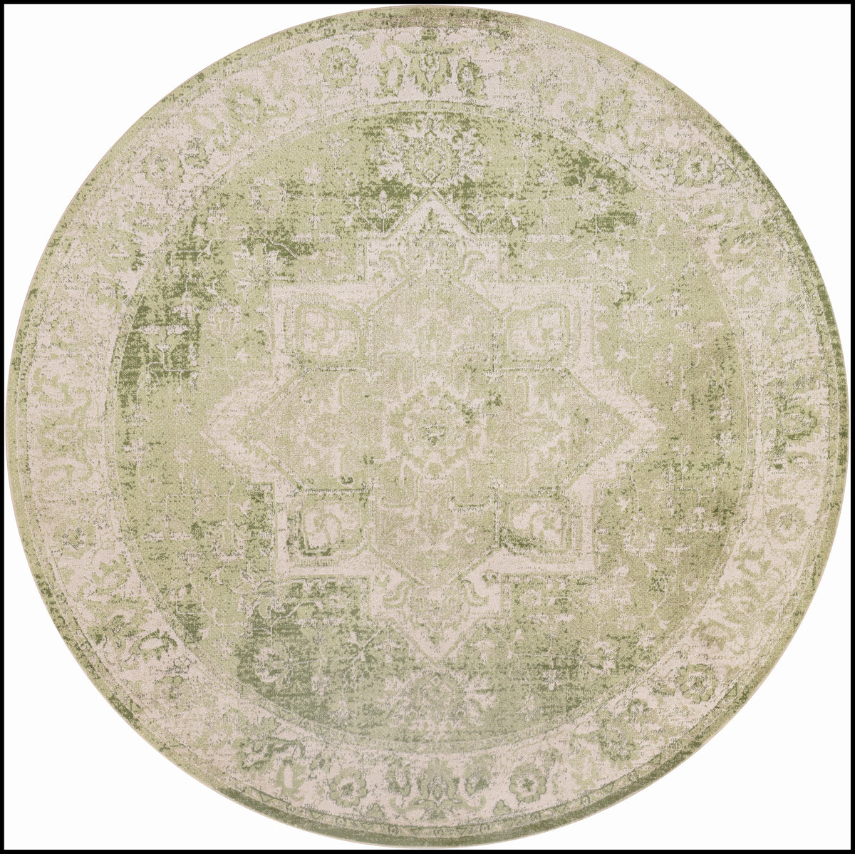 Astra Machine Washable ASW12 Ivory Green Rug