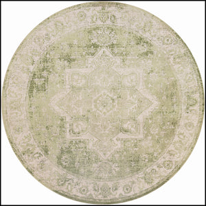Astra Machine Washable ASW12 Ivory Green Rug