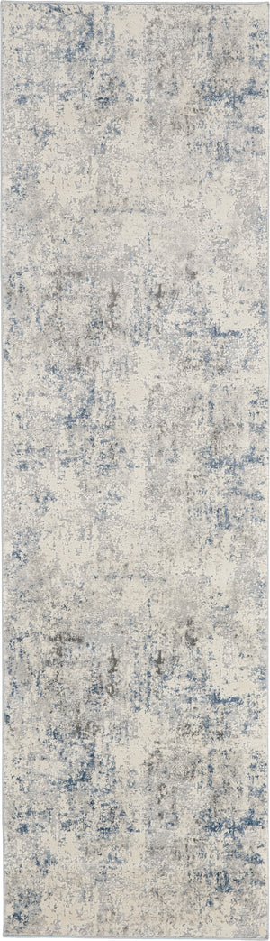 Rustic Textures RUS07 Ivory Grey Blue Rug
