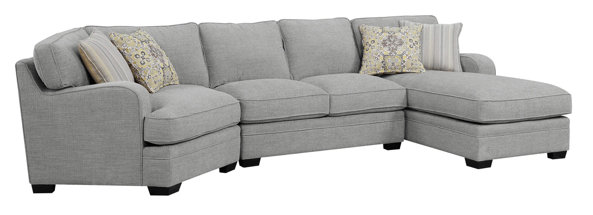 Analiese Rsf Chaise Sectional Dove Gray