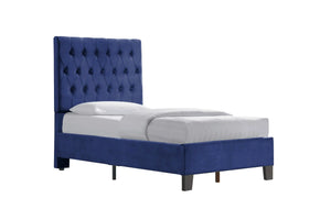 Amelia Upholstered Bed Navy