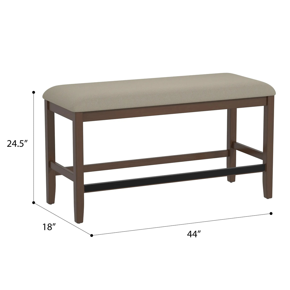 Seneca Gathering Height Bench Walnut Brown