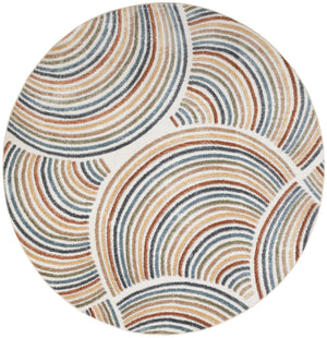 Astra Machine Washable ASW08 Ivory Multicolor Rug