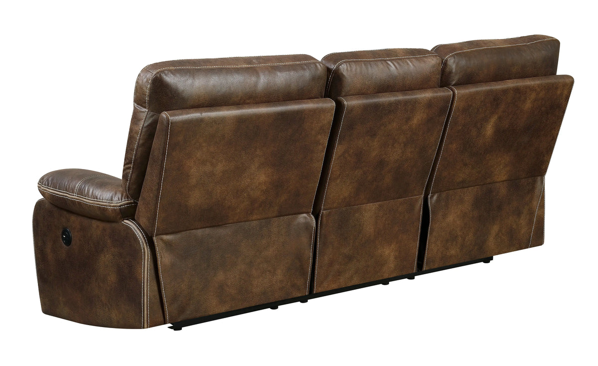 Jessie James Power Reclining Sofa Chocolate Brown