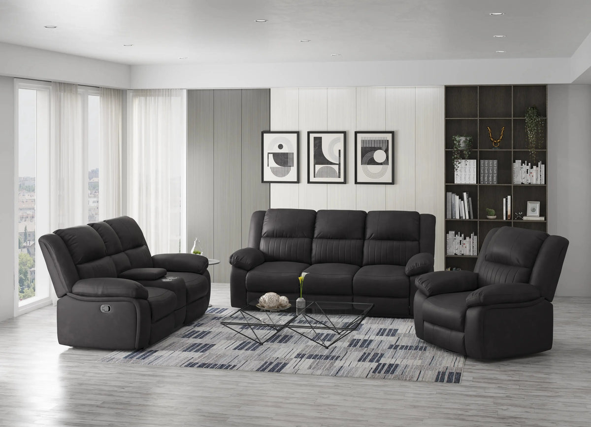 Navaro Reclining Sofa Black Licorice