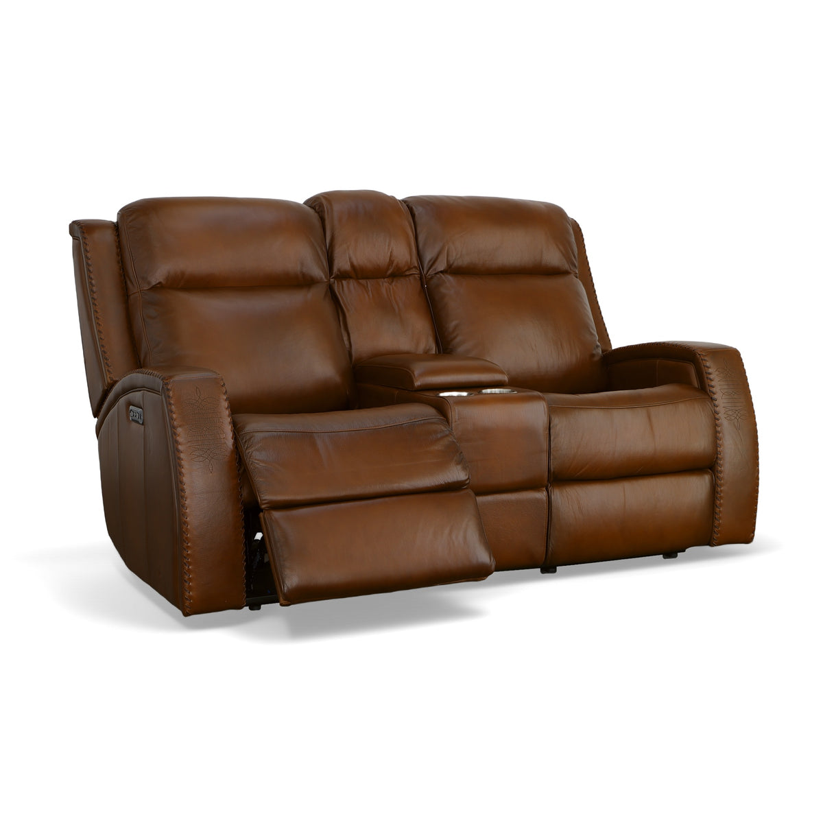 Power Loveseat with Console with Power Headrest