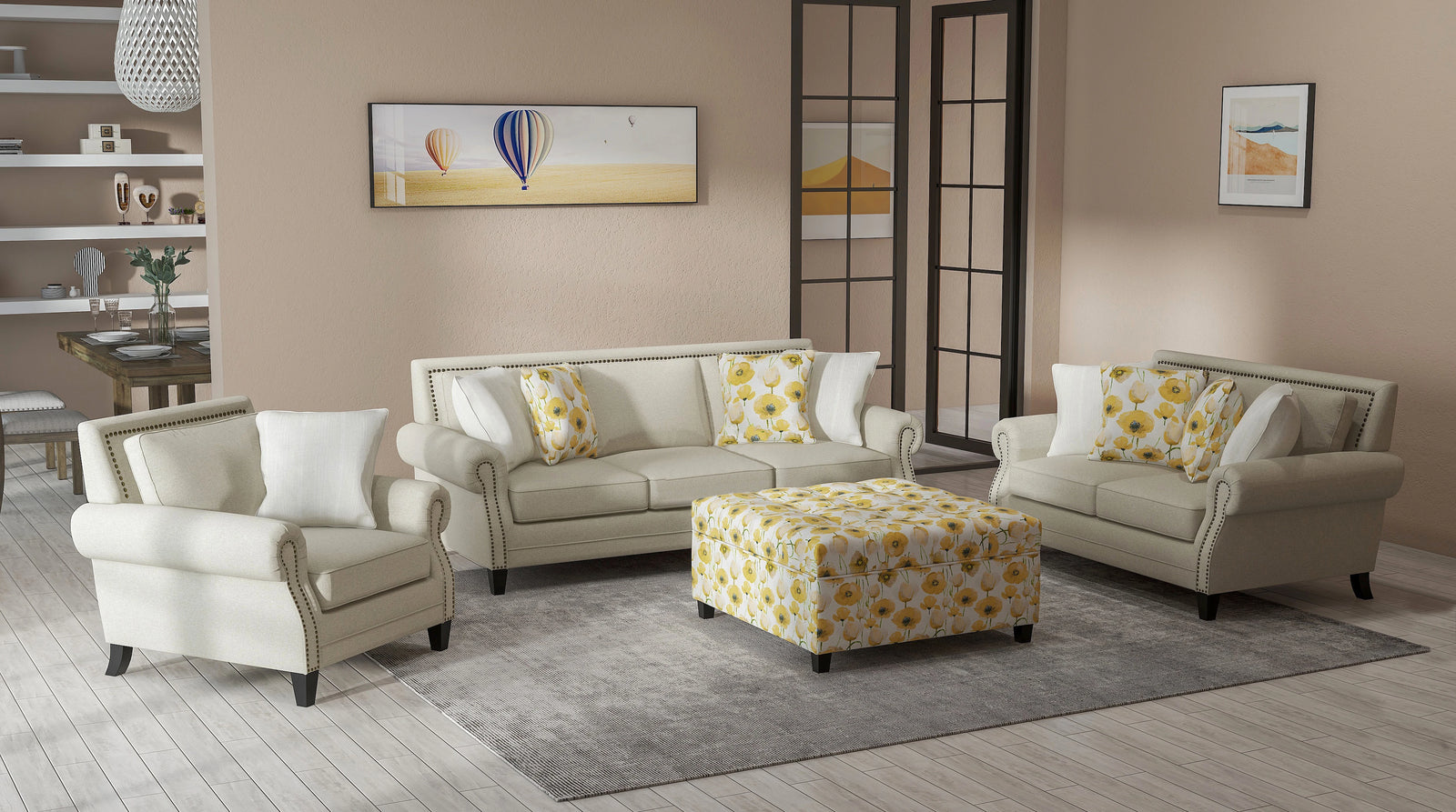 Celia Loveseat Saxon Beige