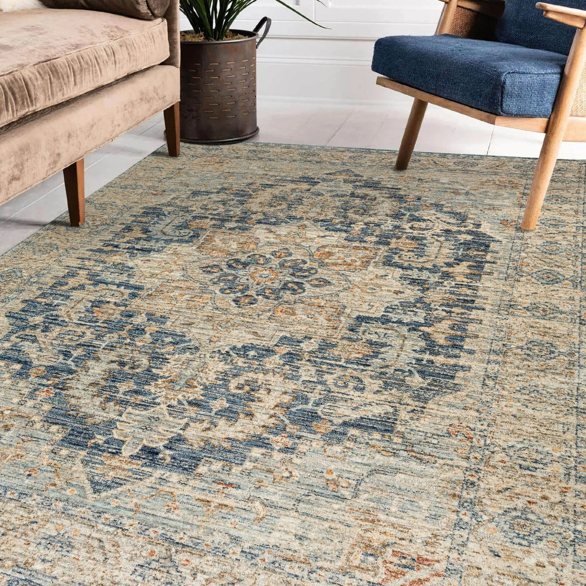 Bergama BE3 Navy Rug - Rug & Home