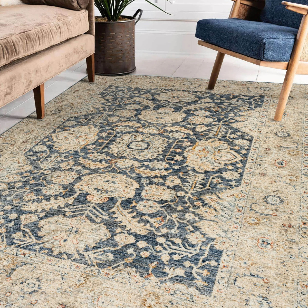 Bergama BE8 Navy Rug - Rug & Home