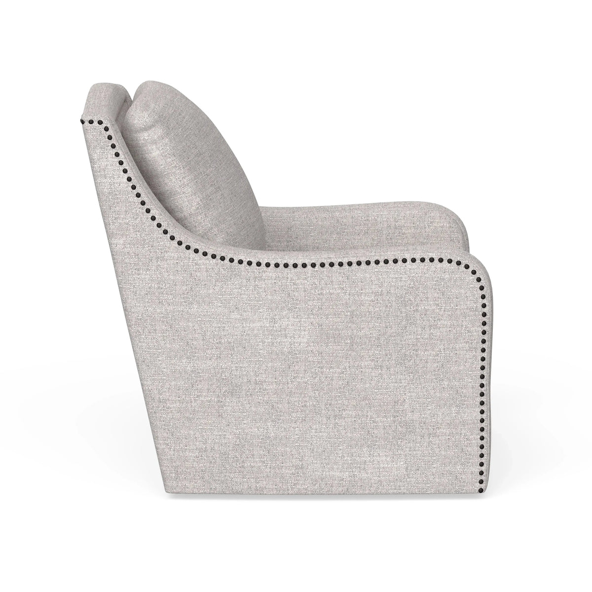 Anna Swivel Accent Chair Feathered Silver