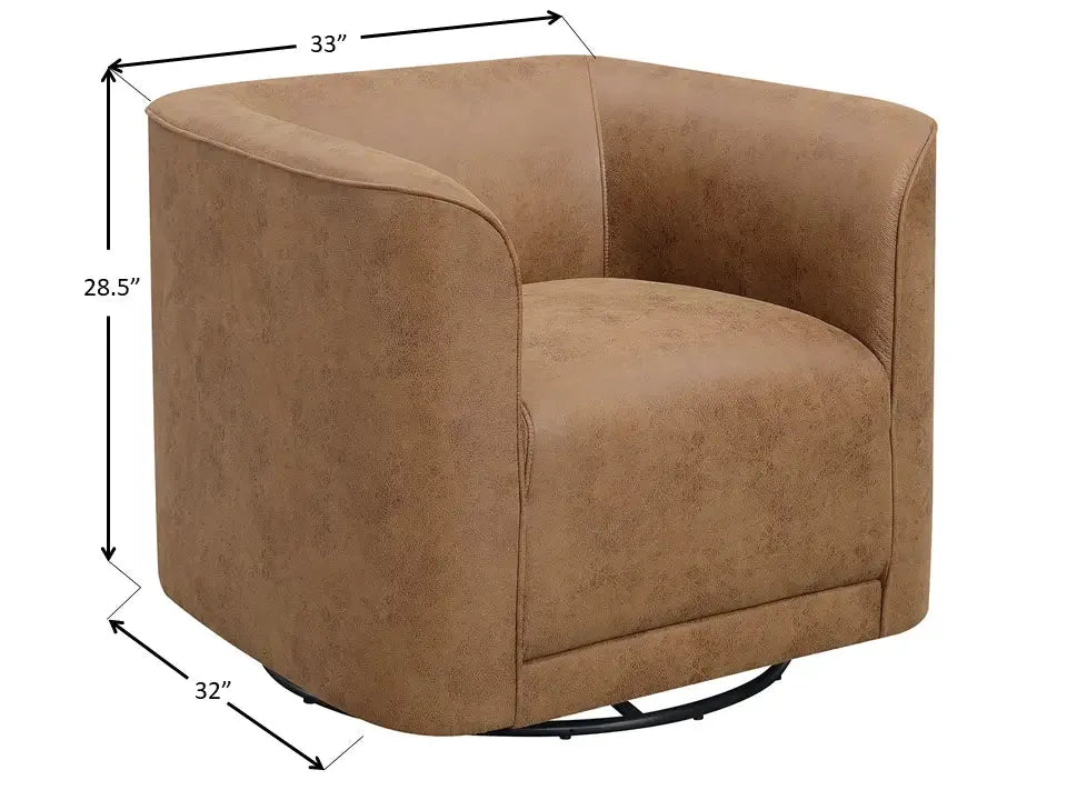 Whirlaway Swivel Accent Chair Badlands Saddle