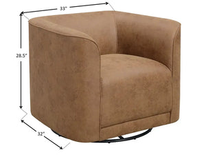 Whirlaway Swivel Accent Chair Badlands Saddle