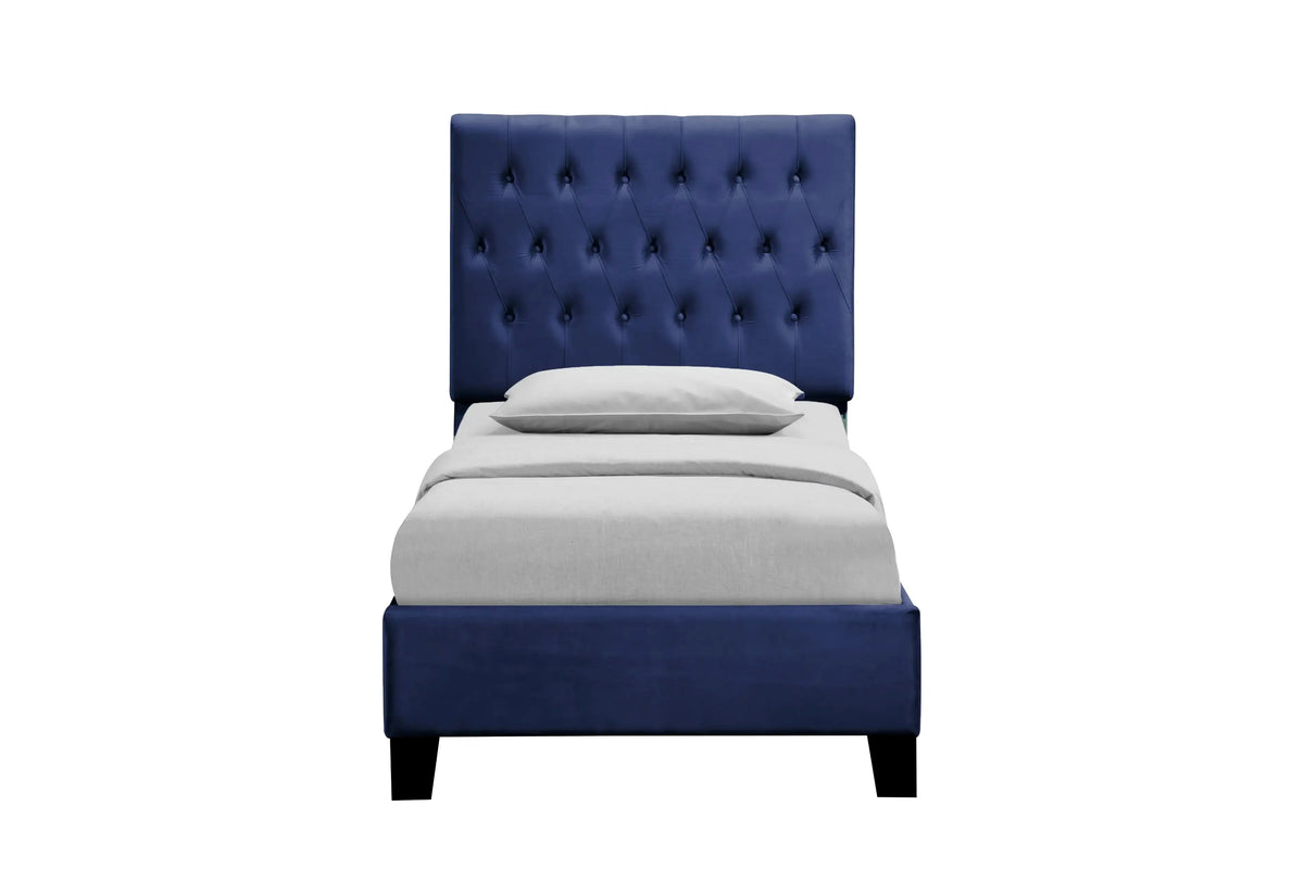 Amelia Upholstered Bed Navy