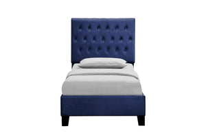 Amelia Upholstered Bed Navy
