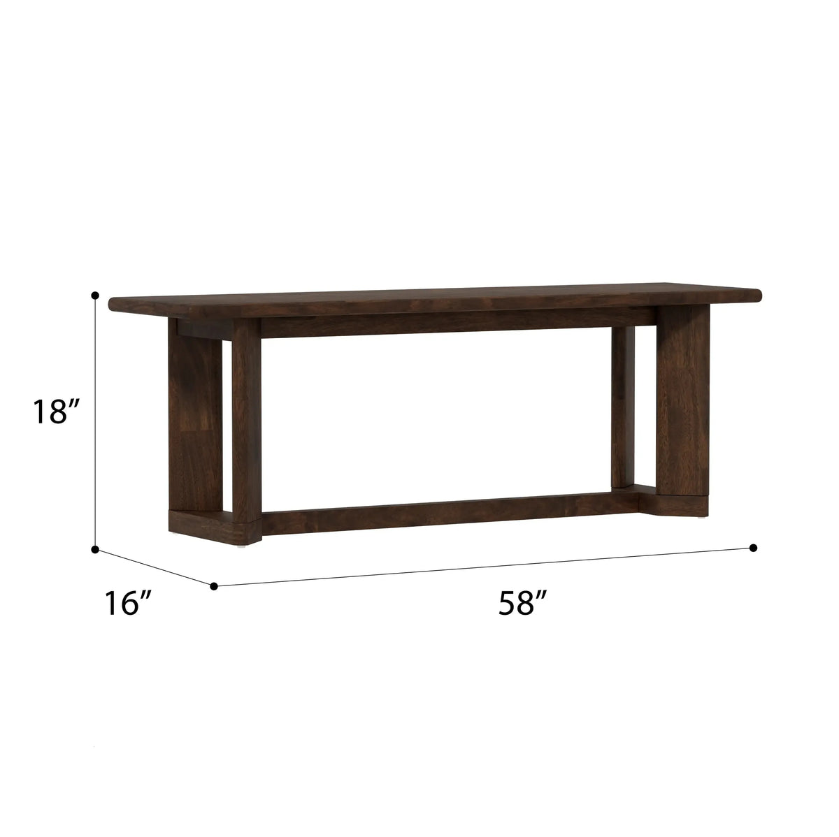 Ronan Dining Bench Rich Brown