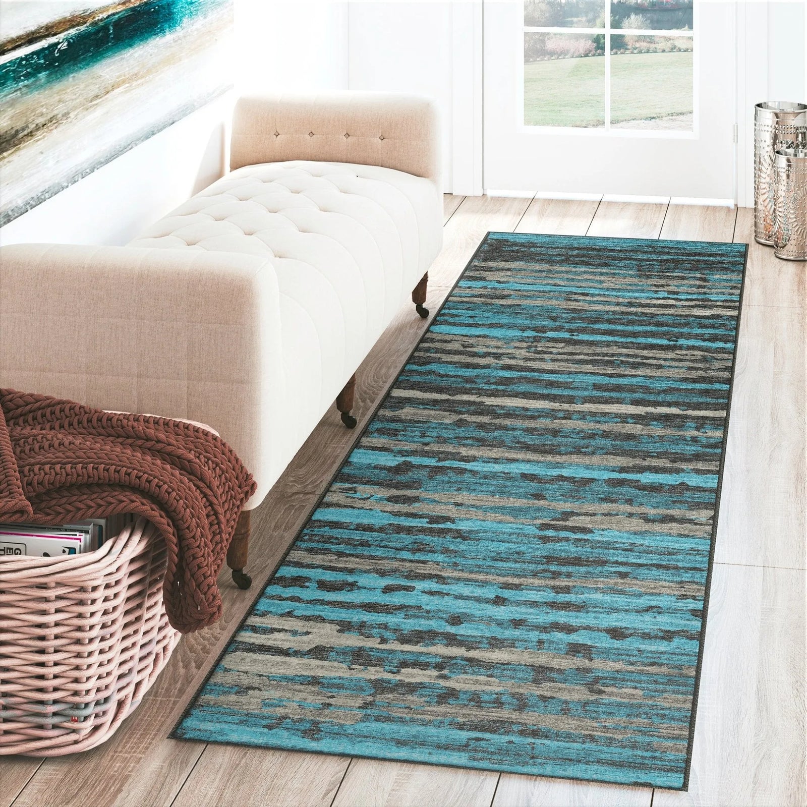 Brisbane BR4 Teal Rug