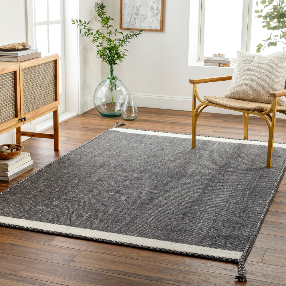 Bushra BUS-2301 Beige / Black Rug