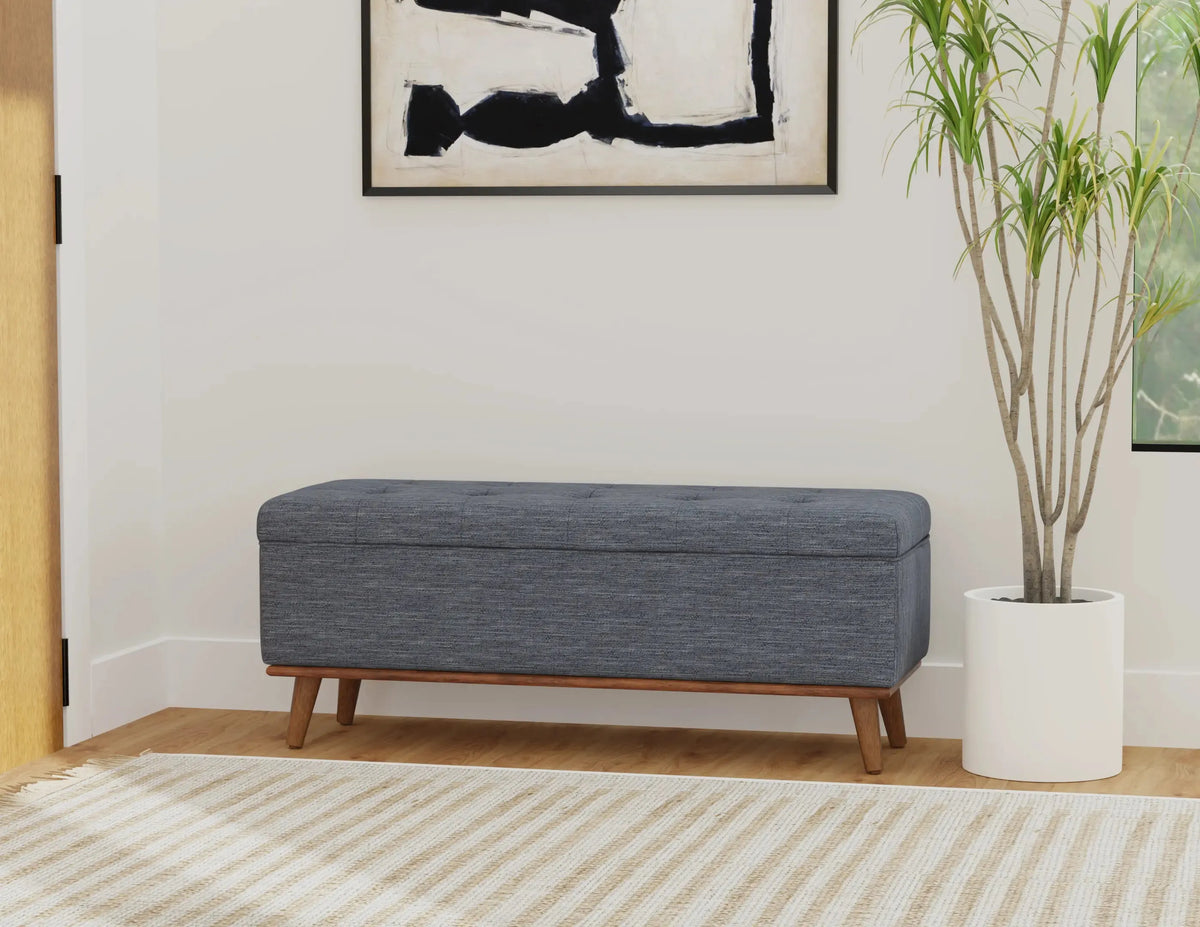 Rory Storage Ottoman Blue Heron