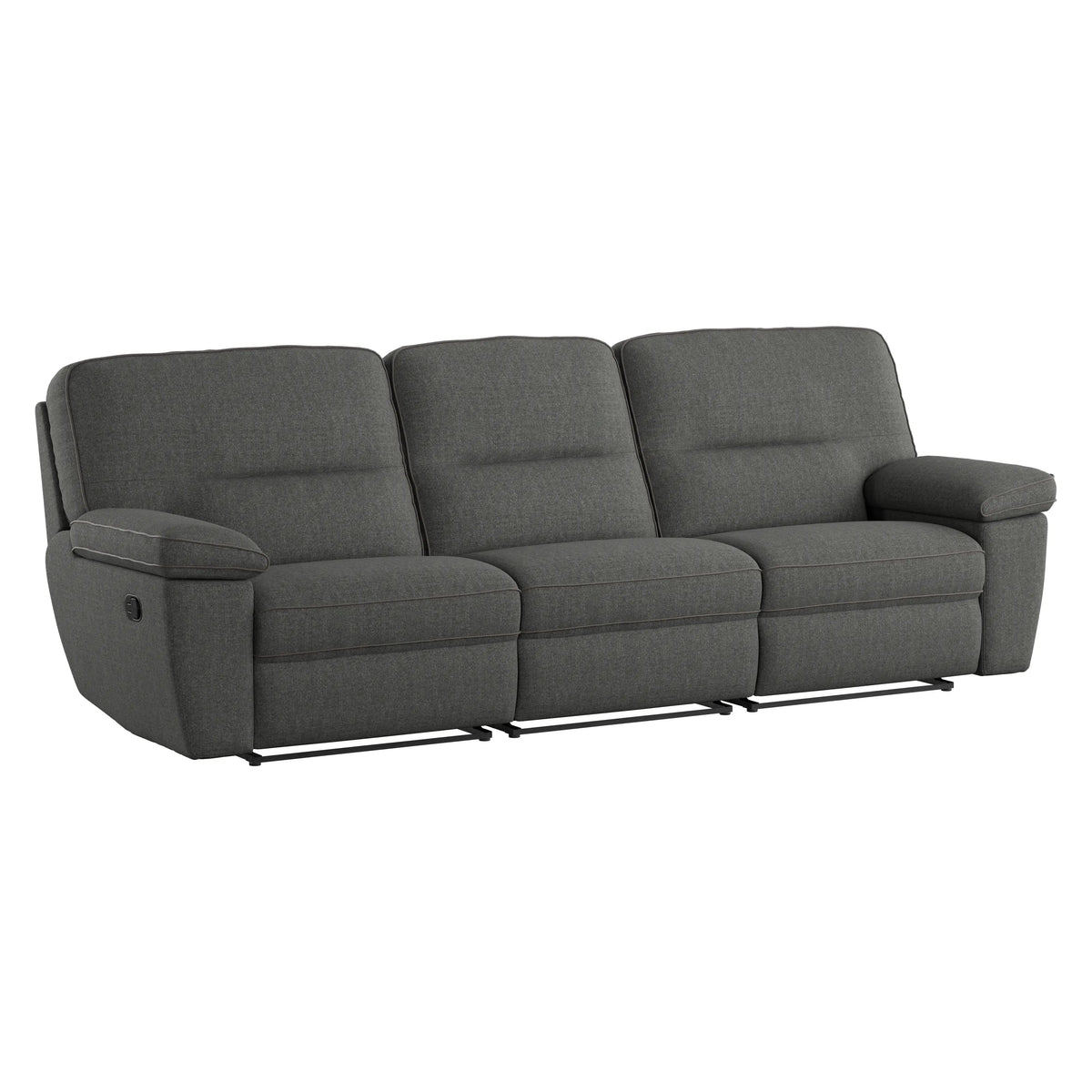 Alberta 3 Seat Reclining Modular Sofa Charcoal Gray