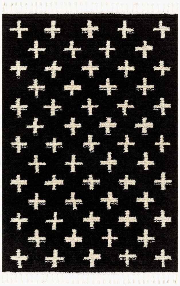 Casablanca Shag CAG-2308 Black / Ivory Rug