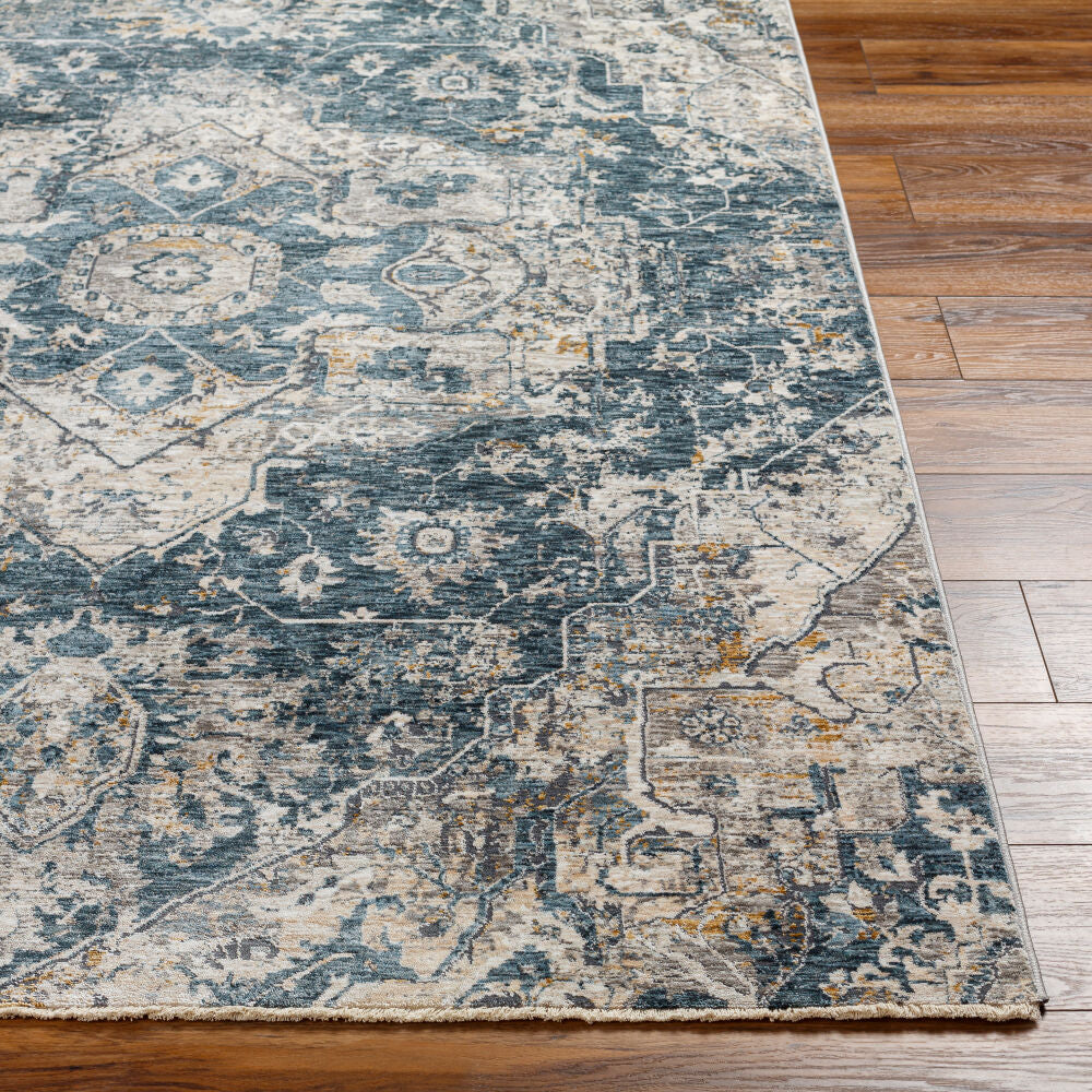 Cardiff CDF-2307 Blue / Camel Rug