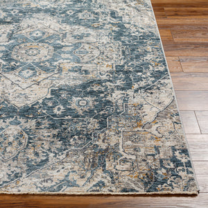Cardiff CDF-2307 Blue / Camel Rug