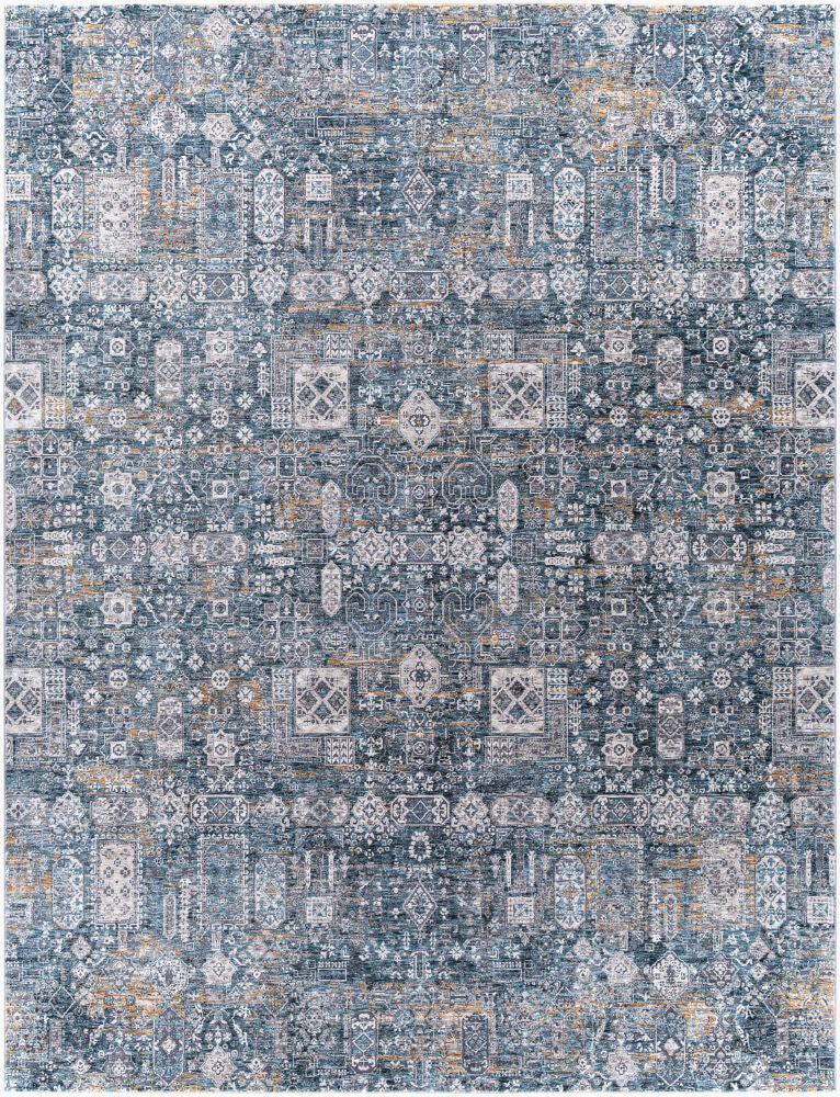 Cardiff CDF-2309 Blue / Camel Rug